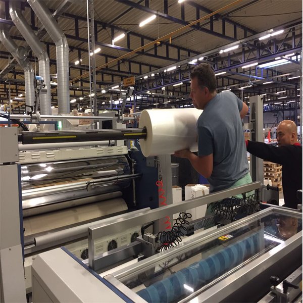 UP GROUP install and make a trial run of SW-1050B Double-side automatic film laminating machine in Holland in September, 2017
